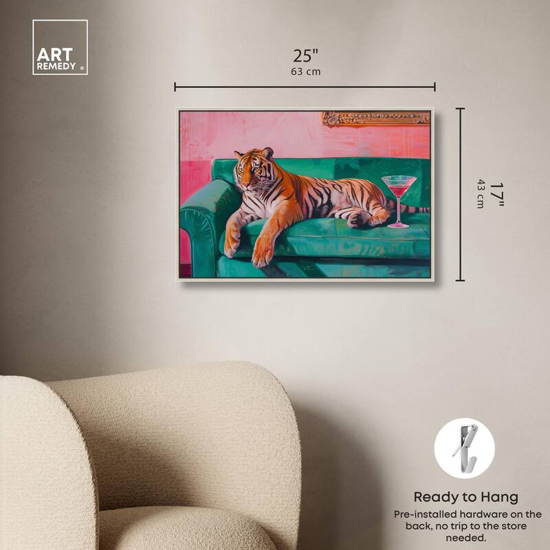 Lounging Tiger Canvas by Art Remedy