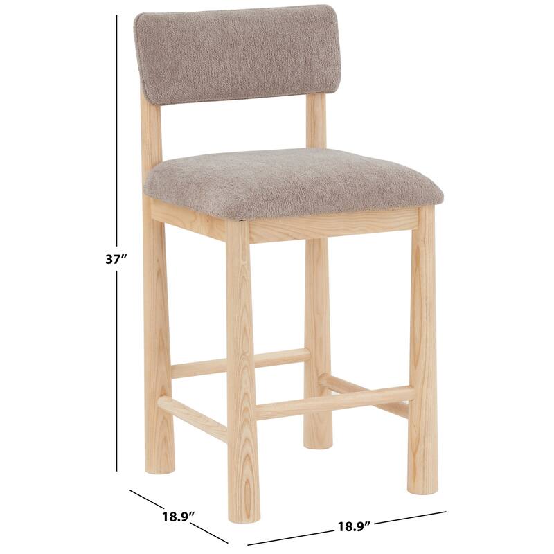 SAFAVIEH Couture Wrenley Boucle 26-inch Counter Stool - 19"W x 19"D x 37"H