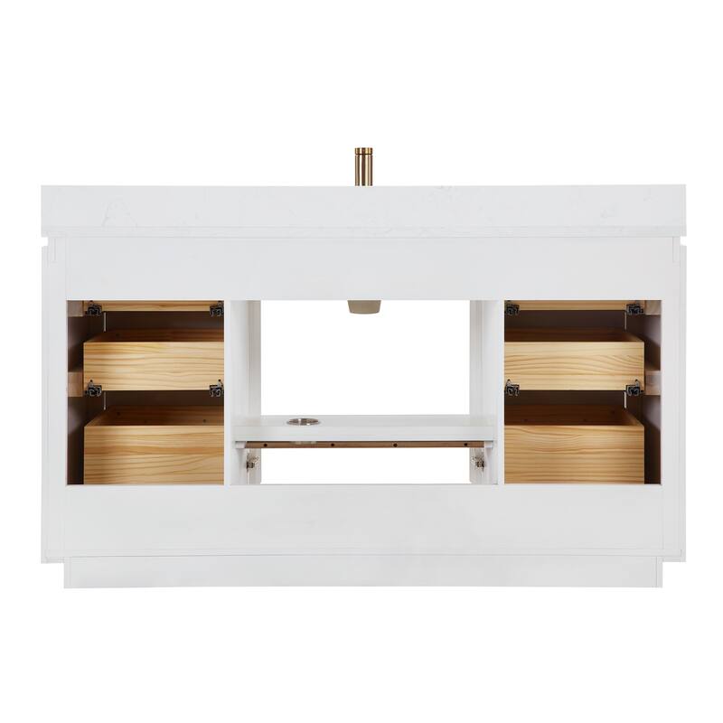 San Single Bath Vanity with Composite Stone Top without Mirror