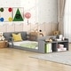 preview thumbnail 13 of 18, Classic Style Twin Size Floor Bed with Storage Footboard and Safety Guardrail,Sturdy Wood Construction
