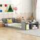 preview thumbnail 3 of 8, Twin Size Floor Bed with Storage Footboard and Safety Guardrail,Classic Style