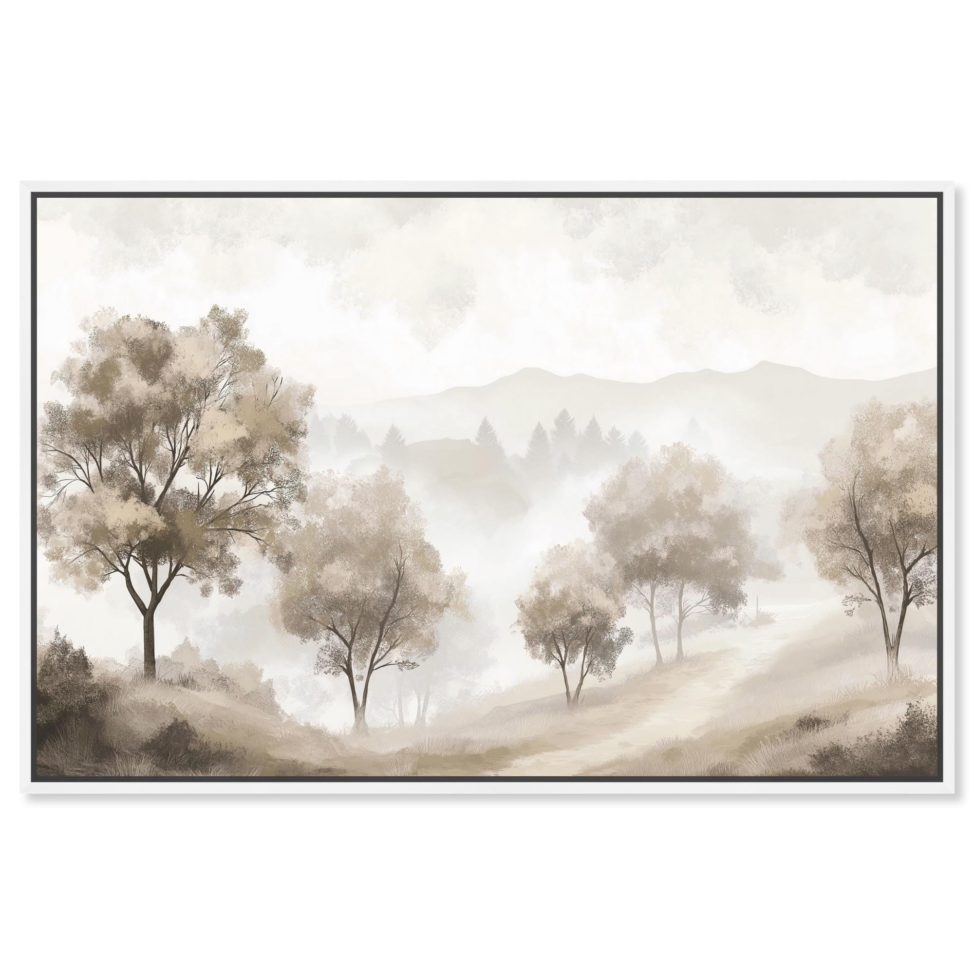 Trees in the Mist II Canvas Vintage Illustration by Art Remedy