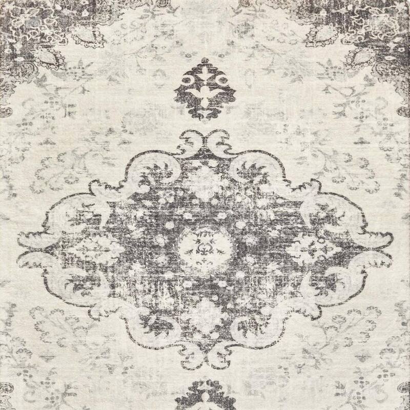 HomeRoots Medallion Traditional Rectangle Area Rug