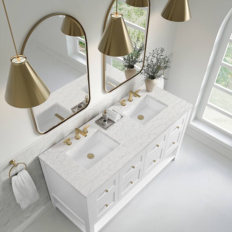 Breckenridge 60" Double Vanity, Bright White - 60D - Eternal Jasmine