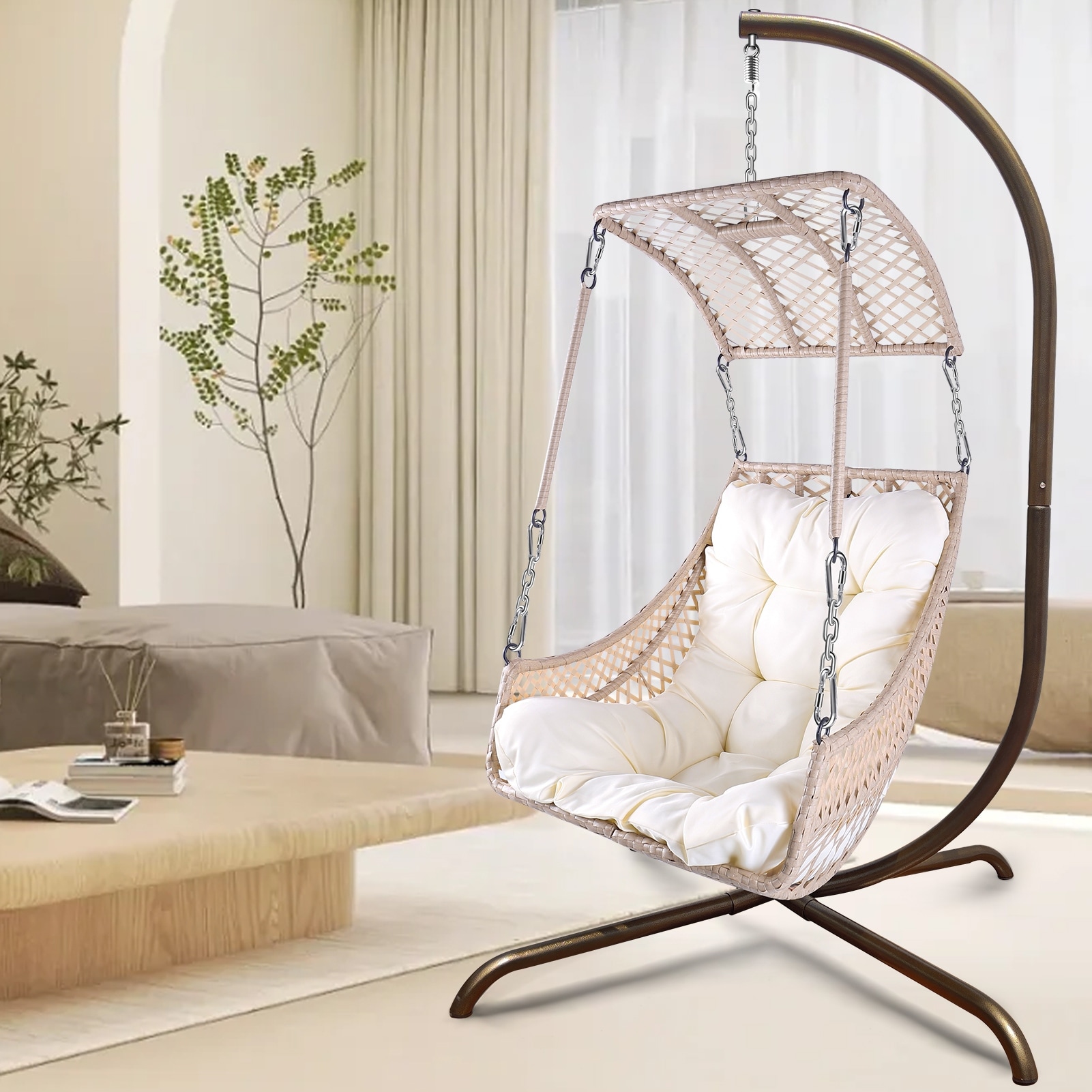 Swing Egg Chair Hanging Chair Rattan Bassinet Chair with Cup Holder Bed Bath Beyond 40178590