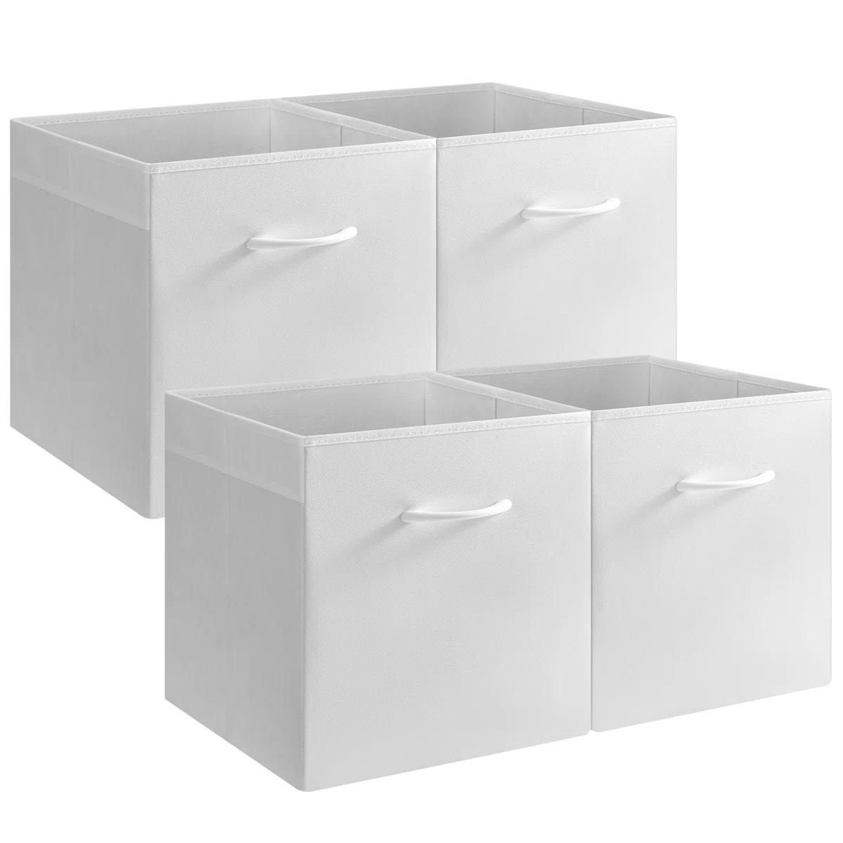 Storage Cube Bins with Handle, Cube Organizer Baskets for Shelves and Closet (Set of 4)