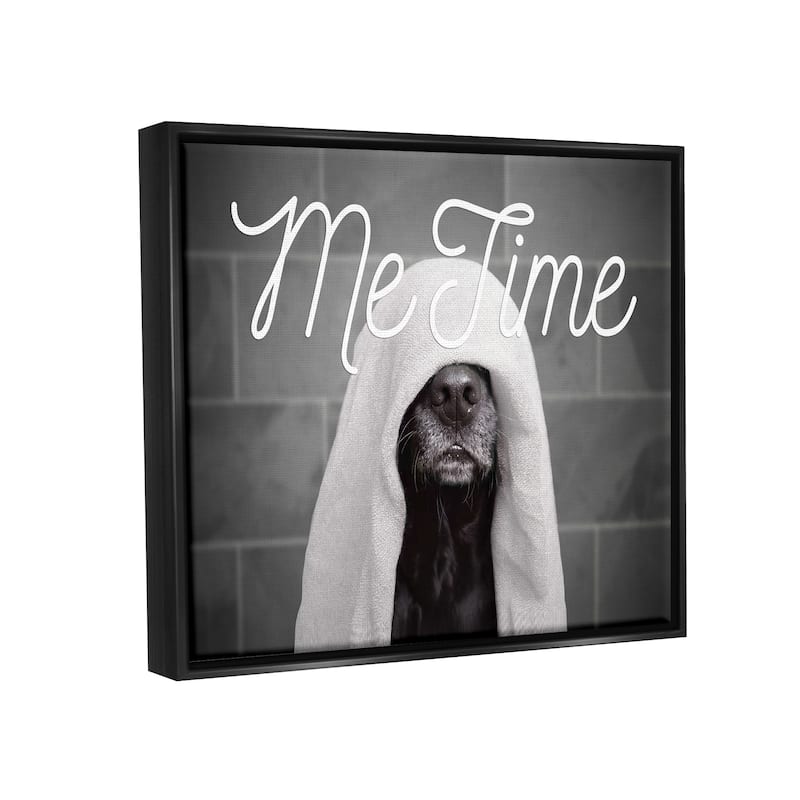 Stupell Me Time Pet Dog Bathroom Portrait Floater Frame - Black