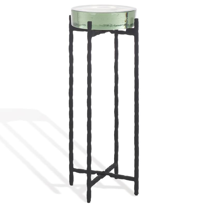 SAFAVIEH Couture Kathaleen Cast Glass Drink Round Table - 9"W x 9"D x 22"H