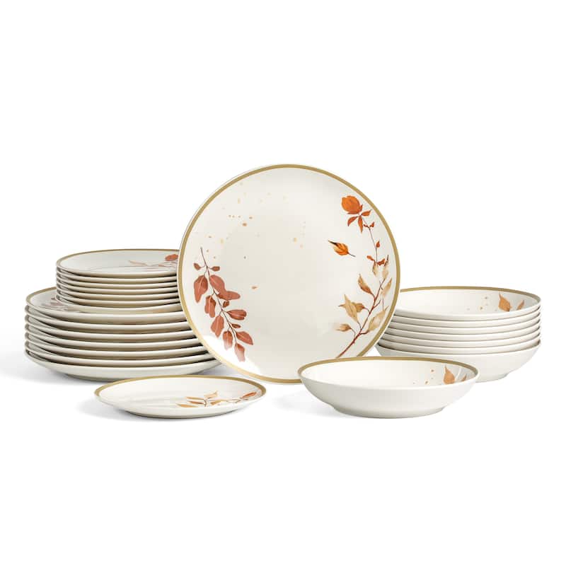Stone Lain Maple Porcelain Dinnerware Set