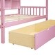 preview thumbnail 20 of 30, Twin Size House Bed with 2 Drawers & Storage Shelf, Wooden Low Platform Bedframe Daybed with Roof for Kids, Teens, Girls, Boys