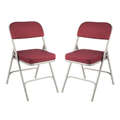 Hampden Furnishings Bernadine Collection Deluxe Fabric Padded Folding Chair, Pack of 2