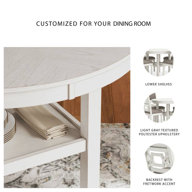 Signature Design by Ashley Erinberg White/Gray Dining Table Set (Set of 5)