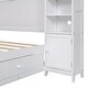 preview thumbnail 9 of 10, Full Size Wooden Bed with All-in-One Cabinet, 10-Shelves, & 4-Drawers, White