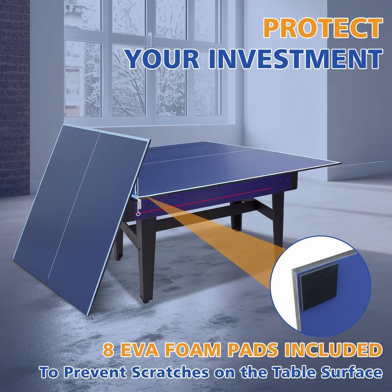 6*3ft Grey Mid-Size Ping Pong Conversion Top Foldable & Portable Table Tennis Table Top for Indoor Games
