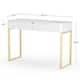 White Vanity Desk with 2 Drawers, Gold and White Desk,Home Office Desk ...