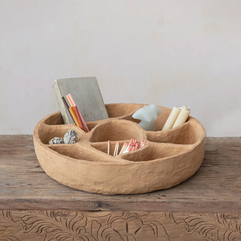 Paper Mache Wall Shelf with Multiple Sections - 18.0"L x 18.0"W x 4.0"H