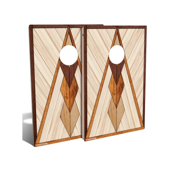 Country Living Geometric Triangle Cornhole Board Set (Includes 8 Bags ...
