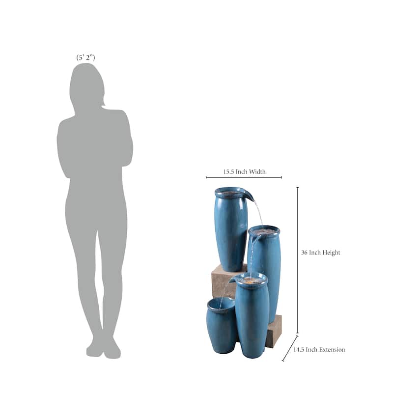 Kenroy Home Vessel Cascading Floor Fountain - Blue