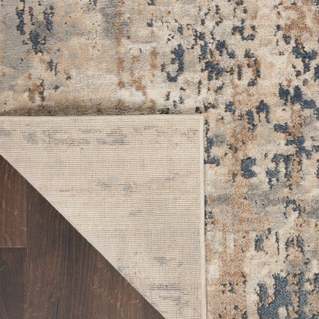 Nourison Concerto Modern Abstract Distressed Grey/Beige Area Rug