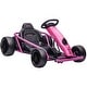 preview thumbnail 1 of 6, Pink 24V Go Kart, 8.1 MPH, Slow Start, Music & Safety Belt for Ages 8-12 8-11 Years - Pink
