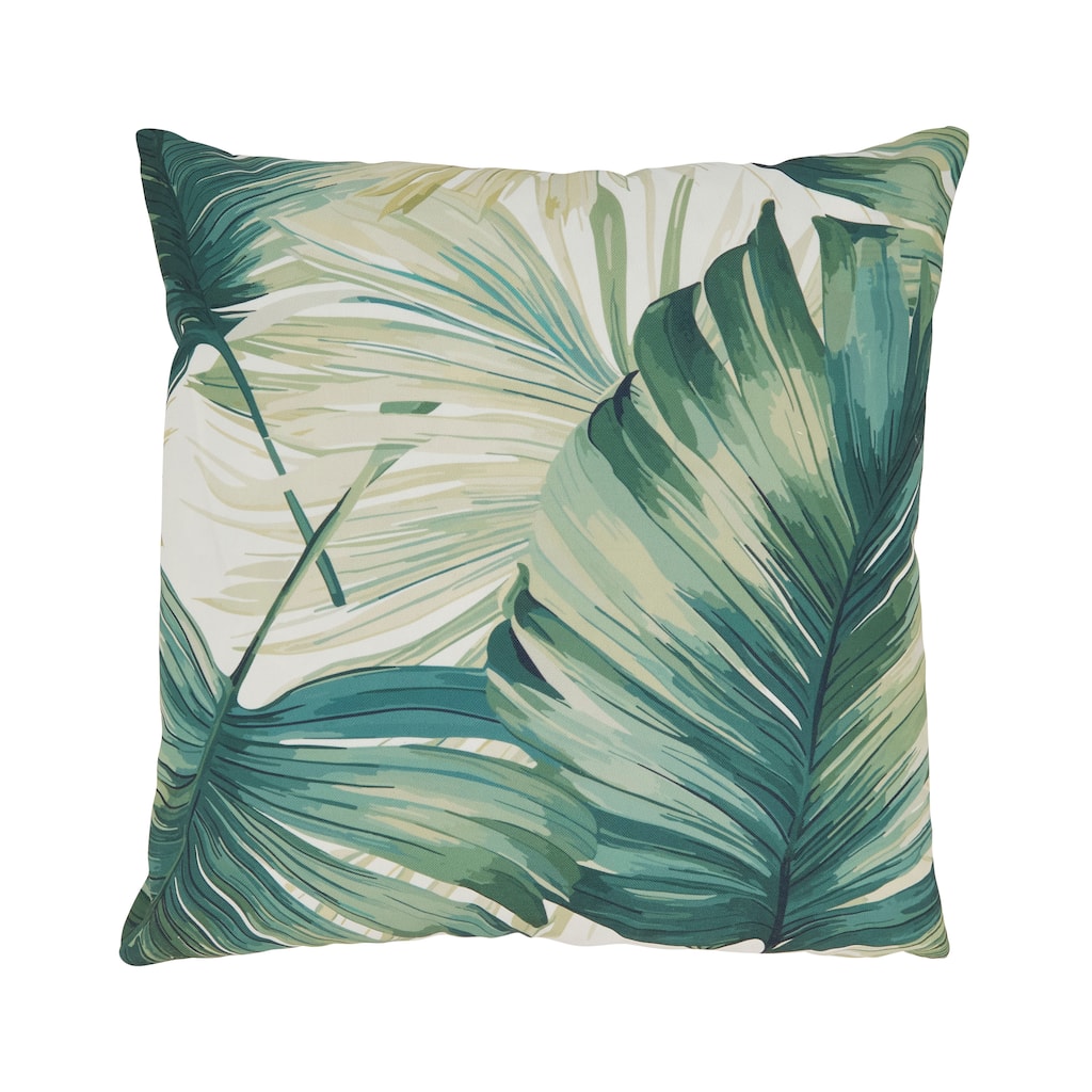 Monstera Paradise Outdoor Poly Filled Throw Pillow