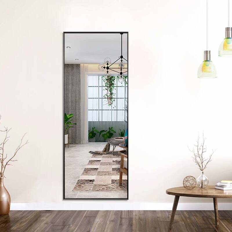 Modern Aluminum Alloy Thin Framed Full Length Floor Mirror