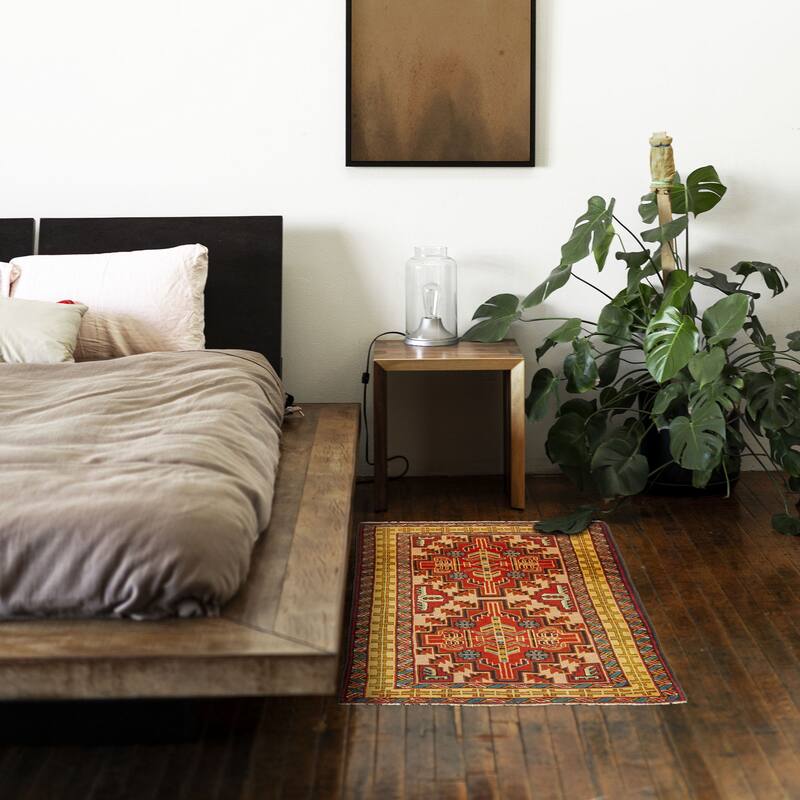 ECARPETGALLERY Hand-knotted Teimani Red Wool Rug - 3'0 x 4'10