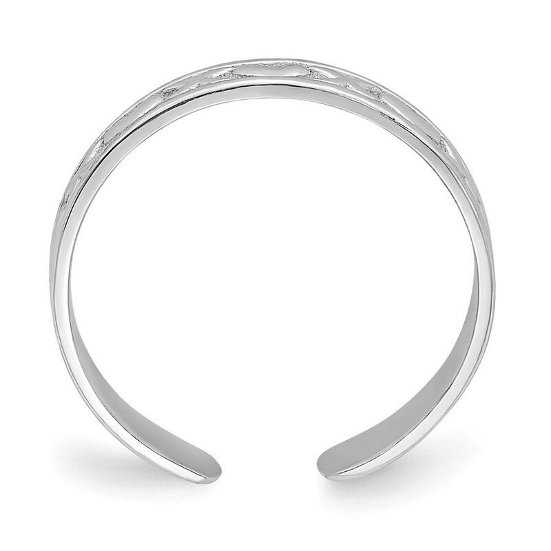 Curata 14 karat White Gold Adjustable XO Toe Ring