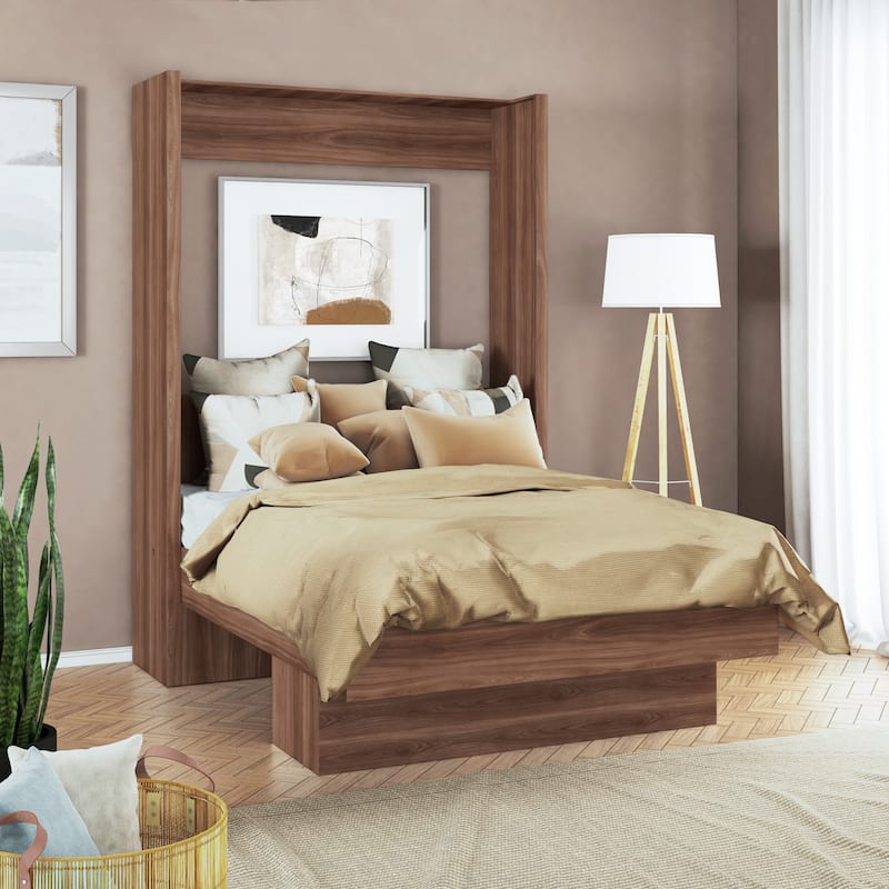 Oakland Living Easy Lift Brazilian Full Contemporary Murphy Bed with Shelf - Brown