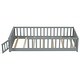 preview thumbnail 32 of 31, Twin Size Pine Wood Floor Platform Bed with Built-in Book Storage Rack, Door