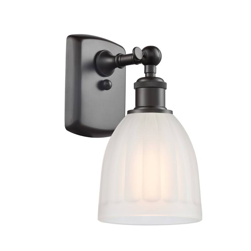 Innovations Lighting Brookfield 9" Tall Bathroom Sconce - Oil Rubbed Bronze / White