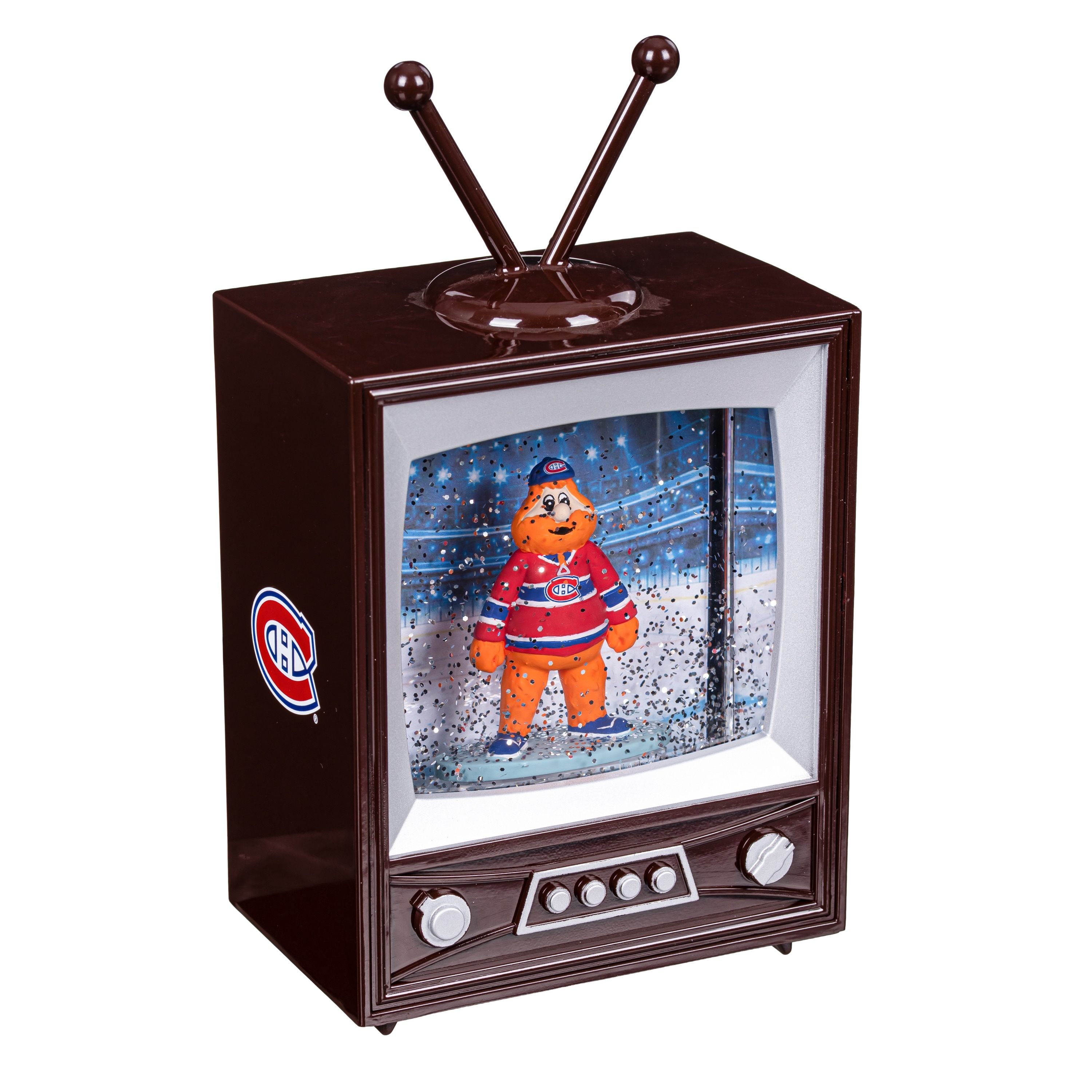 Montreal Canadiens 8 in. Vintage TV Light Up Water Lantern Snow