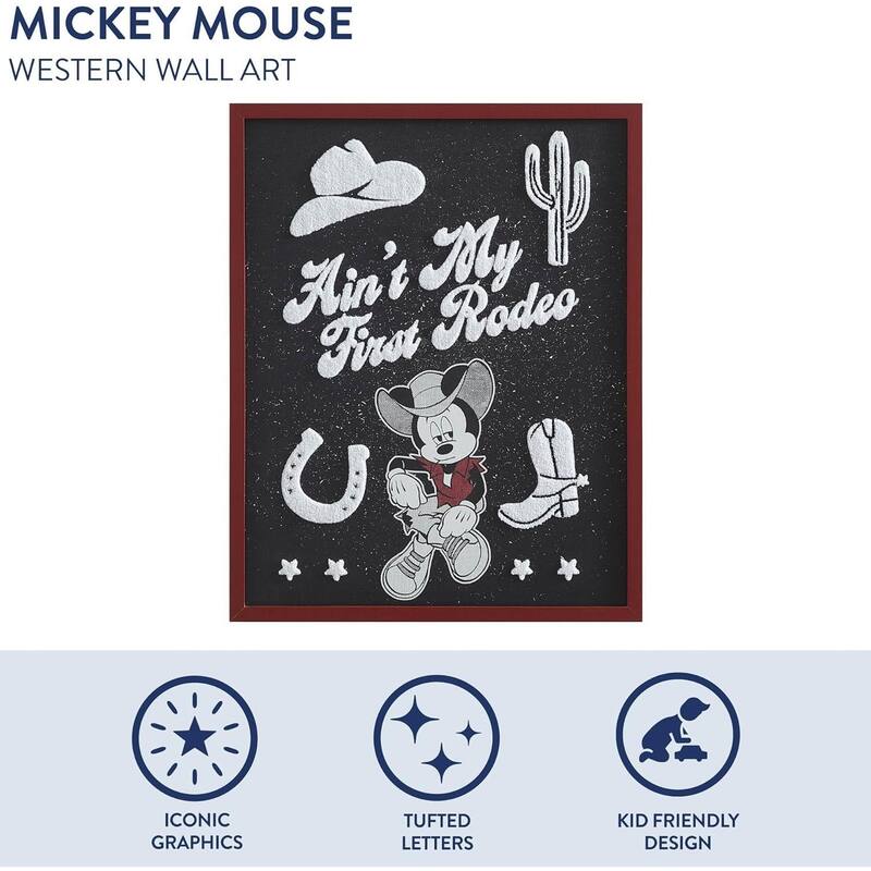 Disney Mickey Mouse Western Tufted Wall Art