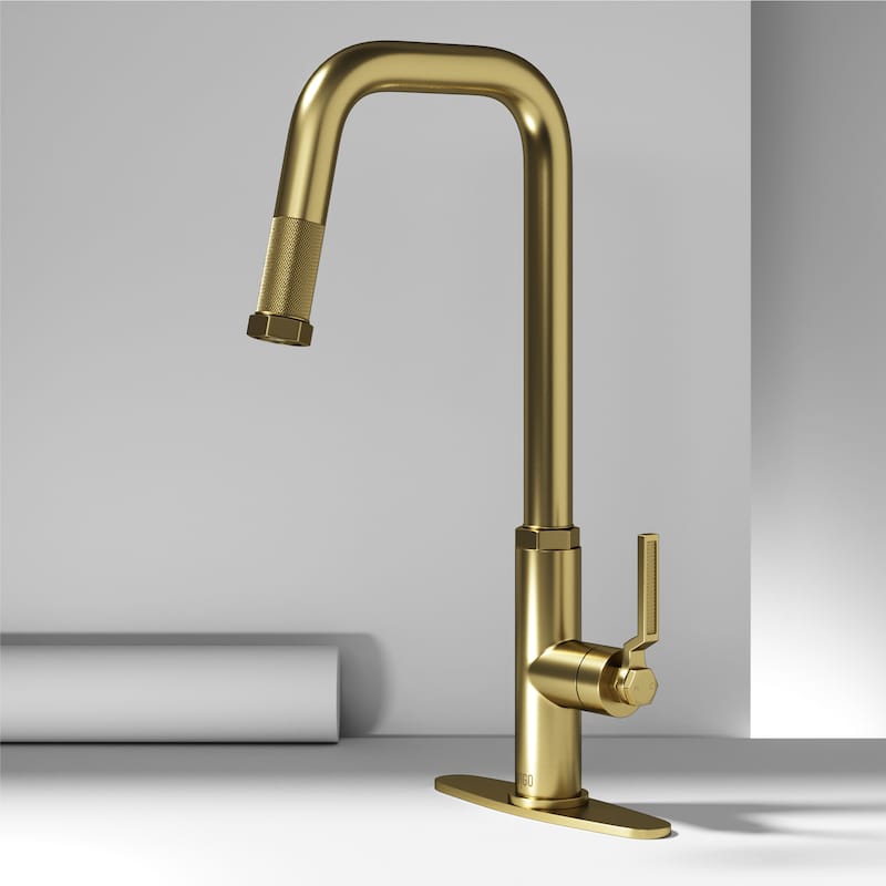 VIGO Hart Angular 18" H Single Handle Pull-Down Kitchen Faucet