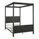 preview thumbnail 6 of 9, Monson Black Finish Metal Canopy Queen Bed by iNSPIRE Q Modern