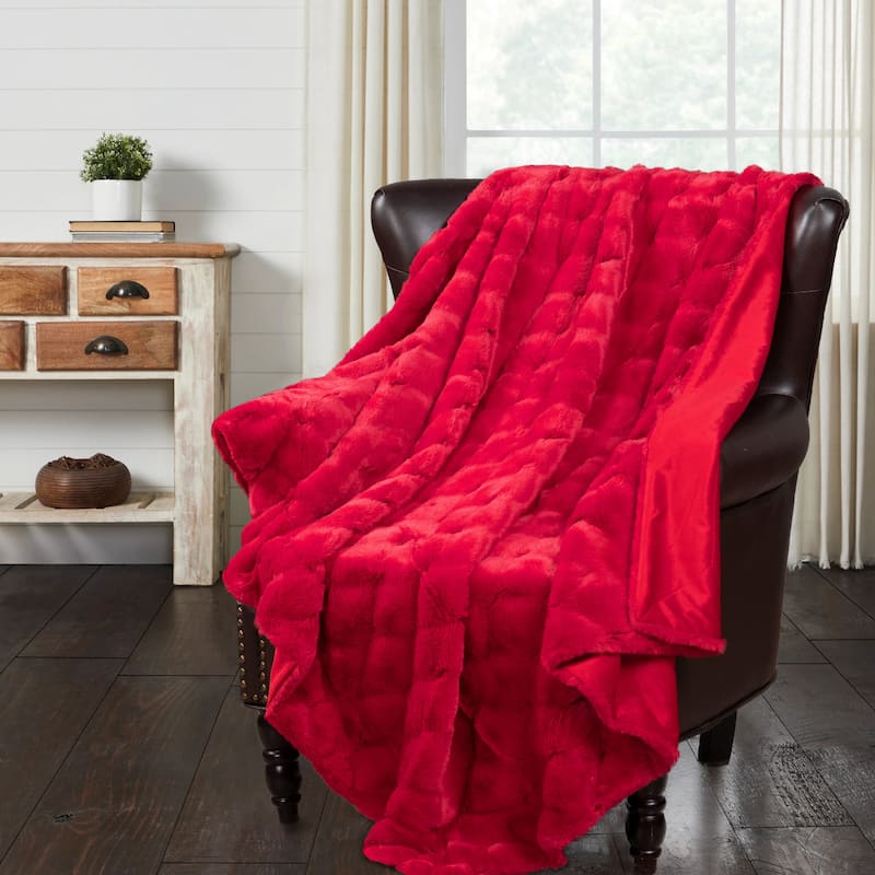 Christmas jacquard imitativerabbit fauxfur throw 50"x60"
