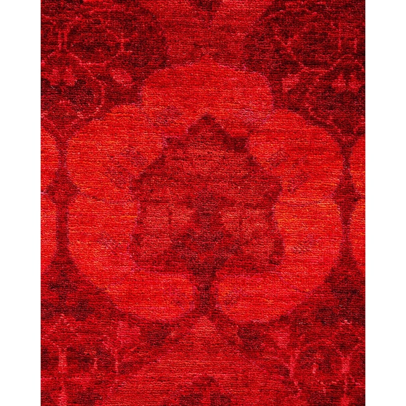 Overdyed, One-of-a-Kind Hand-Knotted Area Rug - Red - 6' 2" x 8' 6"