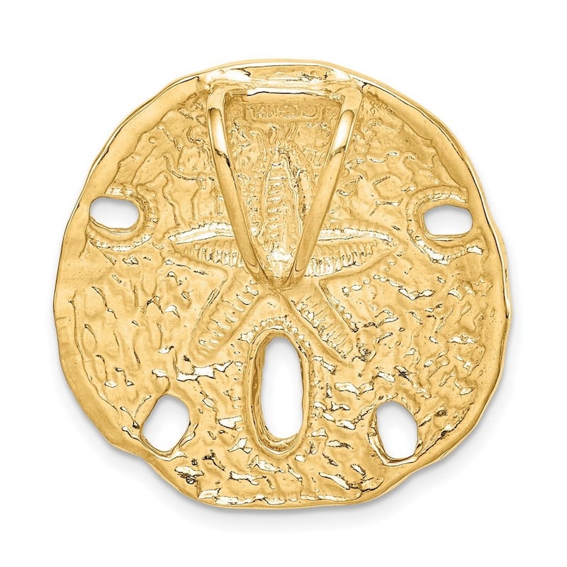 Curata 14k Yellow Gold Solid Textured Fits Up To 8mm Omega Sand Dollar Slide (27mm)