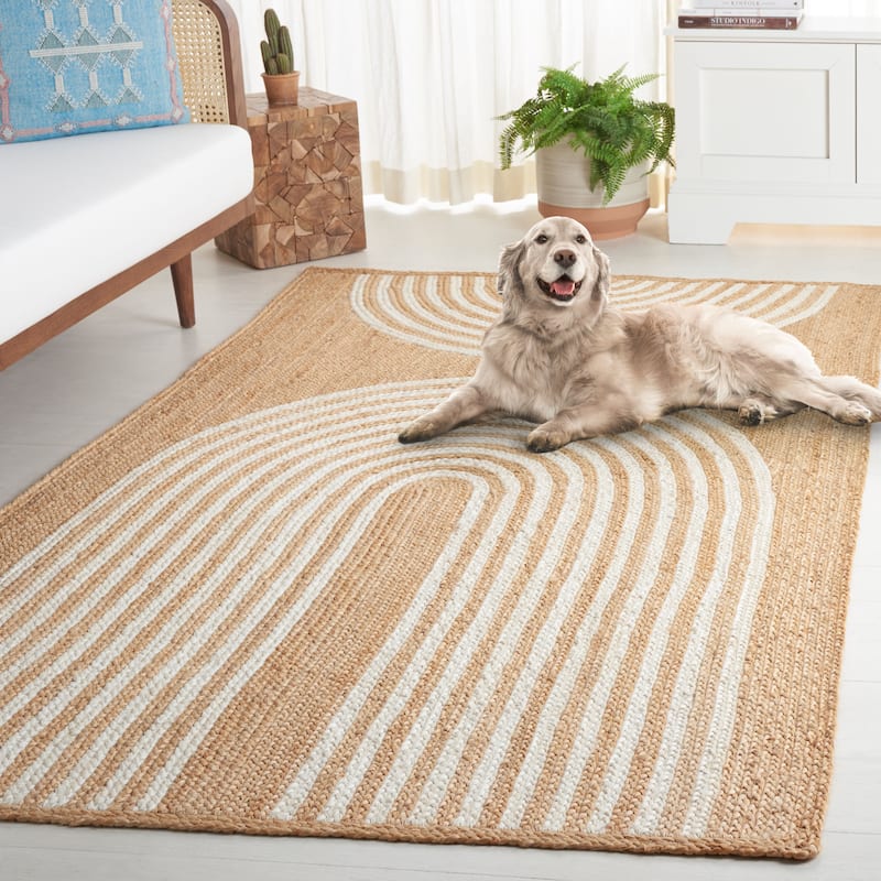 SAFAVIEH Natural Fiber Hazelle Casual Jute Rug. - 6' Round - Natural/Ivory