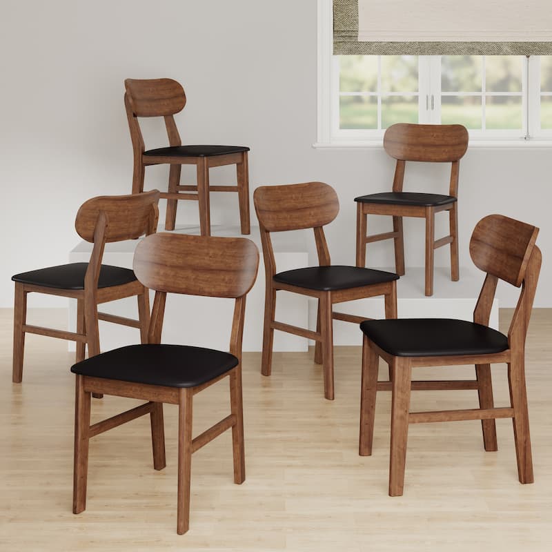 Rubber Wood Dining Chairs Set of 6