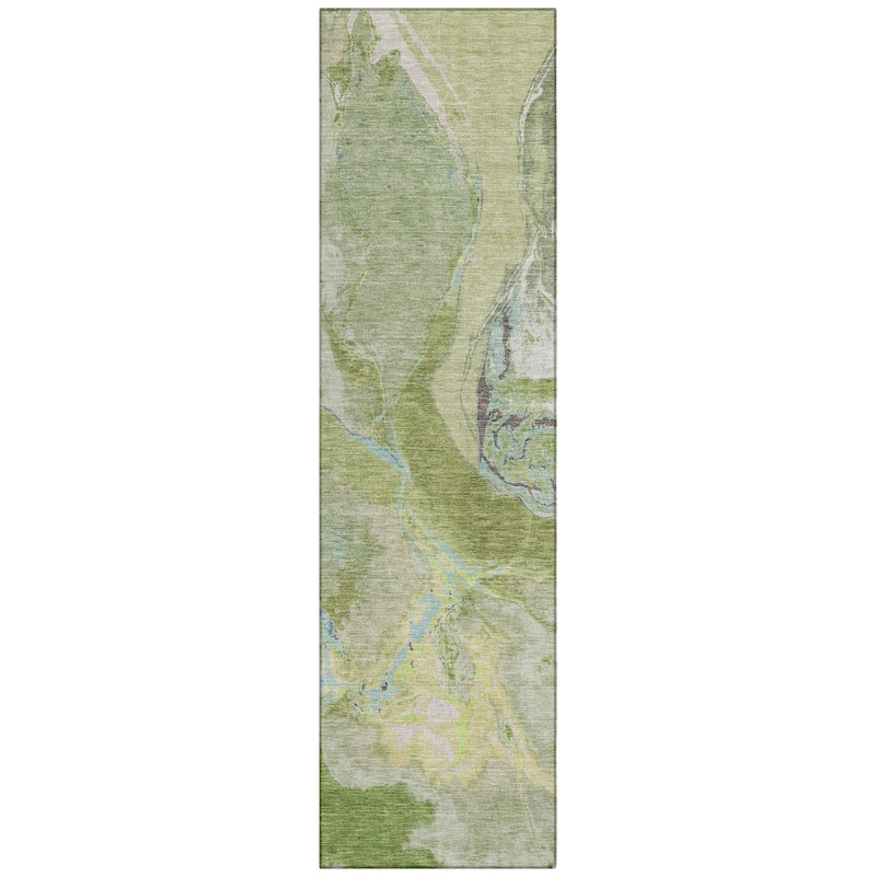 Machine Washable Indoor/ Outdoor Modern Abstract Chantille Rug