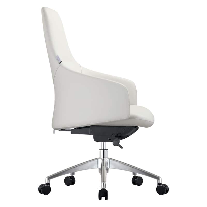 LeisureMod Celeste Office Chair in Upholstered Leather and Iron Frame