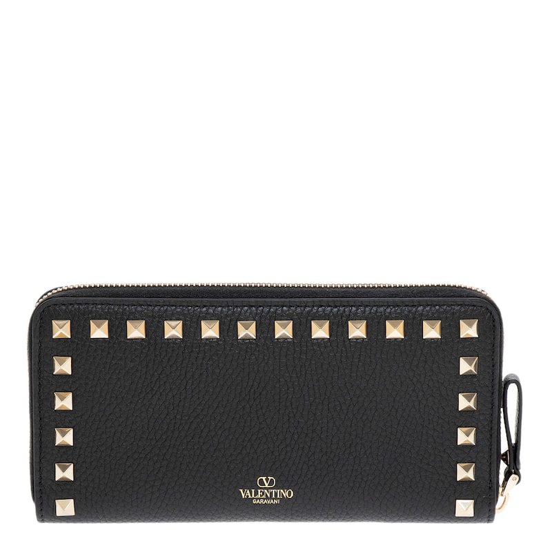 Valentino Rockstud Zip Around Wallet