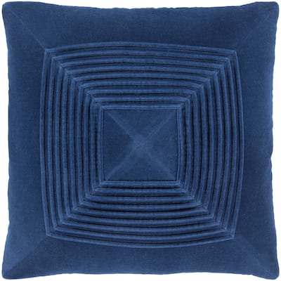 Quadratum Velvet Navy Throw Pillow Cover 22-inch