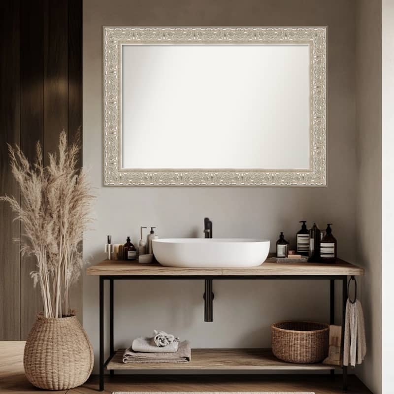 Luxe Non-Beveled Framed Bathroom Vanity Wall Mirror