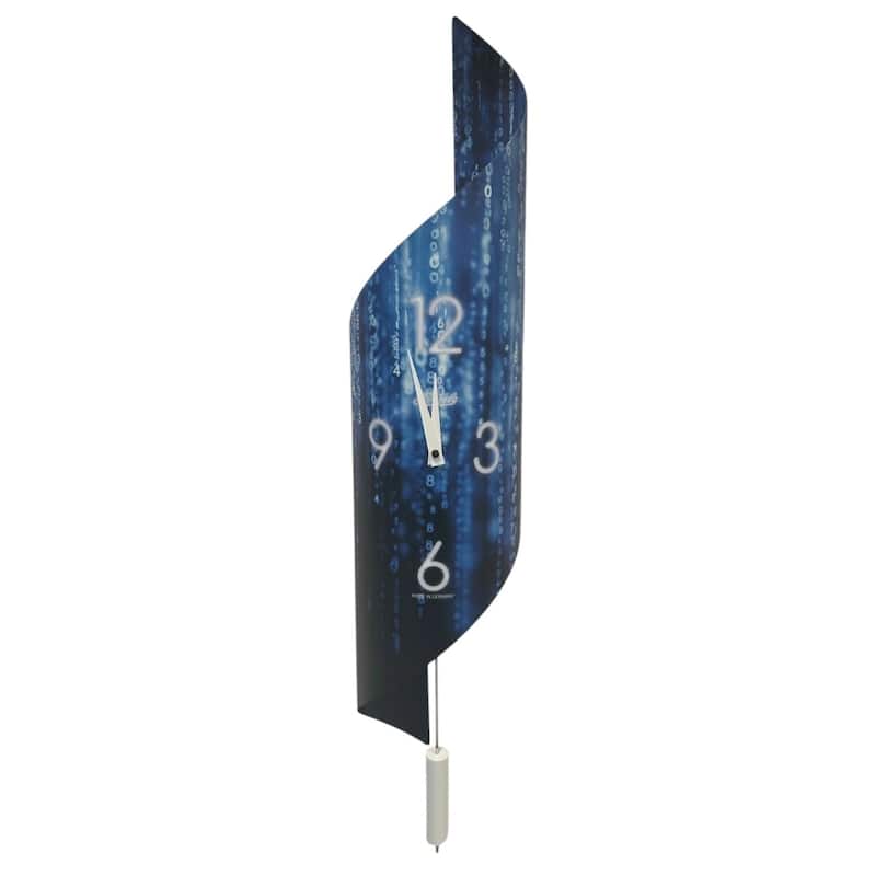 Abstract Raindrop Pendulum Wall Clock - 26.5" - Blue