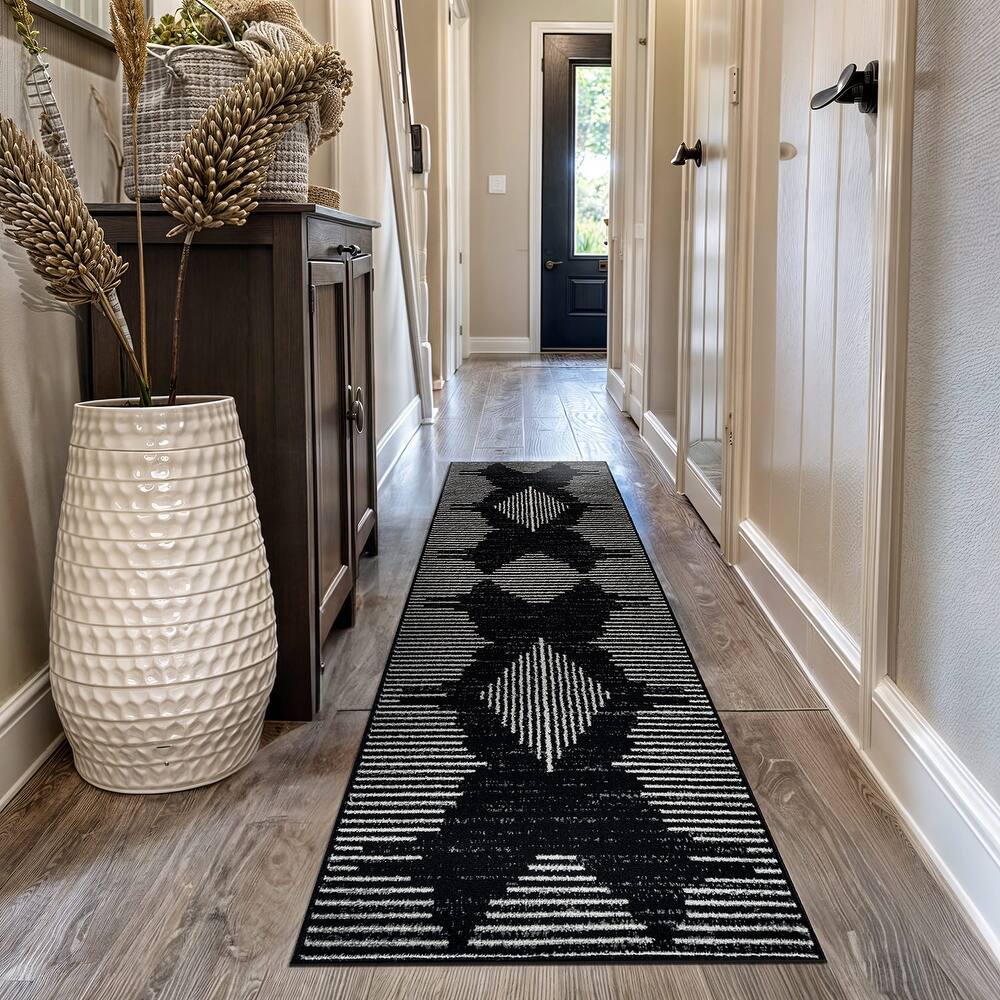 Modern Abstract Area Rug for Living Room, Bedroom, or Entryway - Low Pile Indoor Rug