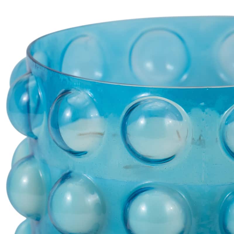 Sagebrook Home Artisan Glass 9" 81 Oz Bubble Candle Holder, Perfect Accessory for Stylish Decor Enthusiasts. - 9" x 9" x 7"