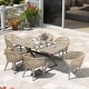 preview thumbnail 12 of 13, PURPLE LEAF PE Rattan Outdoor Patio Furniture Dining Set with All Aluminum Frame 6person