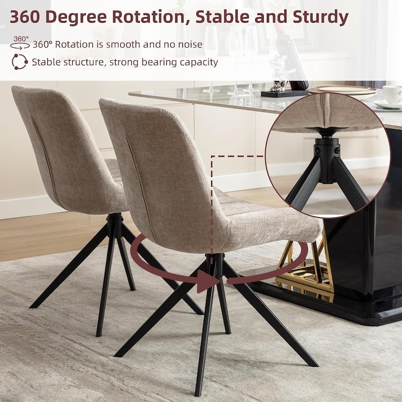 XINMICS Upholstered Dining Chairs Swivel Accent Armchairs
